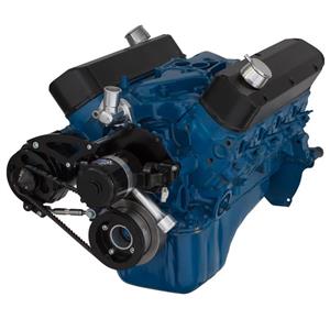 Black Ford 289-302-351W V-Belt System for Alternator Only with Electric Water Pump