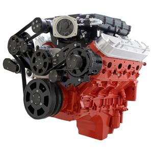 CVF Racing Stealth Black Chevy LS Serpentine Kit - Edelbrock - Alternator