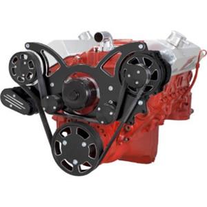 Black Diamond Serpentine System for SBC 283-350-400 - Alternator Only with Electric Water Pump