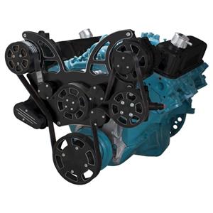 Black Diamond Pontiac Serpentine System for 350-400, 428 & 455 V8 - AC, Power Steering & Alternator