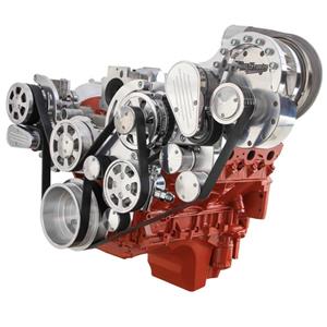 Chevy LS Engine Mid Mount Serpentine Kit - TorqStorm - AC, Alternator & Power Steering