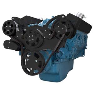 Stealth Black Serpentine System for Small Block Mopar - AC & Alternator - All Inclusive