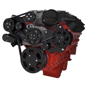 CVF Racing Stealth Black Chevy LSA and LS9 Serpentine Kit - AC & Alternator