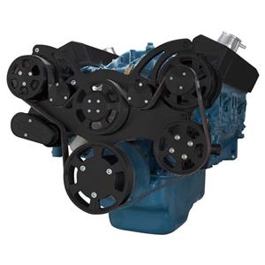 Stealth Black Serpentine System for Small Block Mopar - AC, Power Steering & Alternator