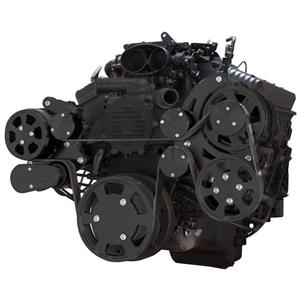 Stealth Black Serpentine System for LT1 Generation II - AC, Power Steering & Alternator