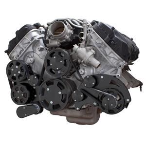 Stealth Black Serpentine System for Ford Coyote 5.0 - AC, Power Steering & Alternator
