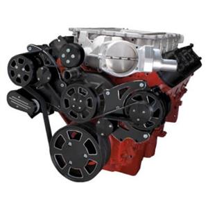 CVF Racing Black Diamond Chevy LSA and LS9 Serpentine Kit - AC & Alternator