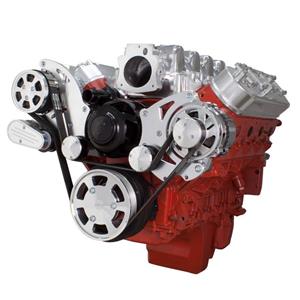 CVF Racing Chevy LS High Mount Serpentine Kit - AC & Alternator with Electric Water Pump
