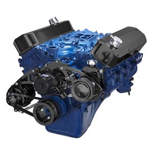 CVF Racing Black Ford 460 Serpentine System - Electric Water Pump, Power Steering
