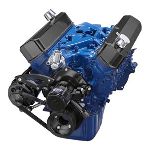 Stealth Black Ford 289-302-351W Serpentine Conversion Kit - Alternator & A/C - Electric Water Pump