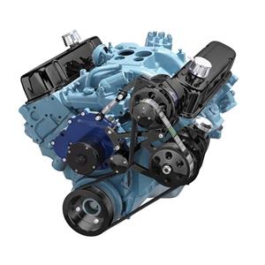 Black Pontiac Serpentine Conversion - Power Steering & Alternator - Electric Water Pump