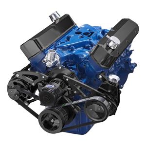 Black Ford 289-302-351W Serpentine Conversion Kit Alternator & Power Steering & Electric Water Pump