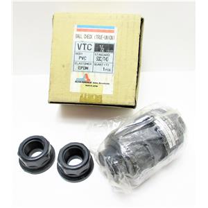 Asahi America True Union 1/2" PVC Ball Check Valve EPDM Soc/Thd New