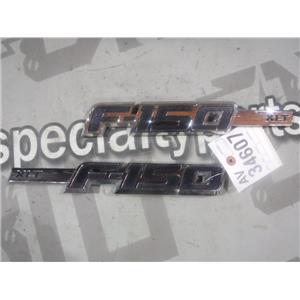 2011 - 2014 FORD F150 XLT OEM CHROME BLAXK FENDER DOOR EMBLEMS (PAIR)