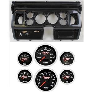 80-86 Ford Truck Carbon Dash Carrier w/ 3-3/8" Concourse Series Black Gauges