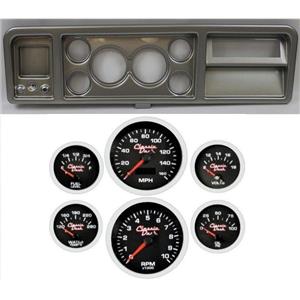 73-79 Ford Truck Silver Dash Carrier w/ 3-3/8" Concourse Series Black Gauges