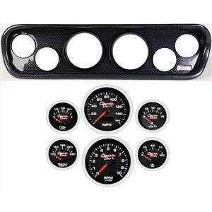64-66 Mustang Carbon Dash Carrier Concourse Black Face Gauges