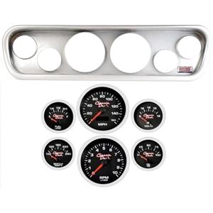64-66 Mustang Silver Dash Carrier Concourse Black Face Gauges