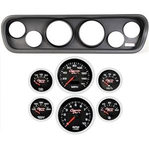 64-66 Mustang Black Dash Carrier Concourse Black Face Gauges