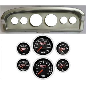 61-66 Ford Truck Silver Dash Carrier Concourse Black Face Gauges