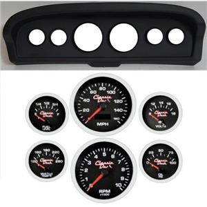 61-66 Ford Truck Black Dash Carrier Concourse Black Face Gauges