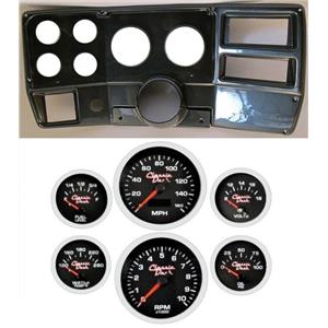 84-87 Chevy Truck Carbon Dash Carrier Concourse Black Face Gauges