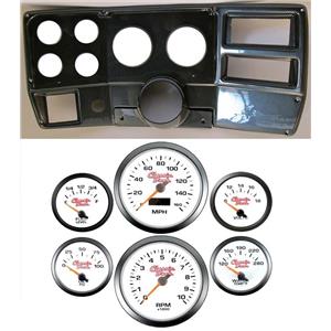84-87 Chevy Truck Carbon Dash Carrier Concourse White Face Gauges