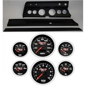 67 Chevelle Black Dash Carrier Concourse Black Face Gauges