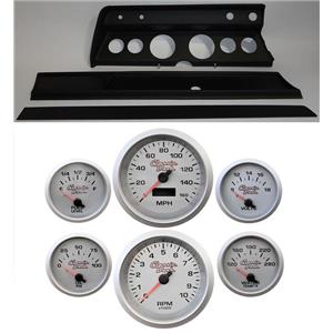 67 Chevelle Black Dash Carrier Concourse Silver Face Gauges