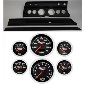 66 Chevelle Black Dash Carrier Concourse Black Face Gauges