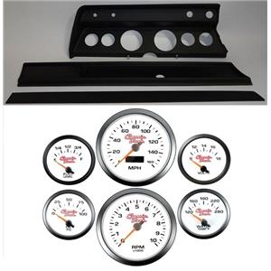66 Chevelle Black Dash Carrier Concourse White Face Gauges