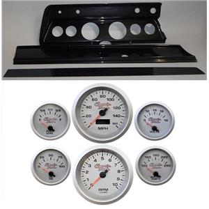 66 Chevelle Carbon Dash Carrier Concourse Silver Face Gauges