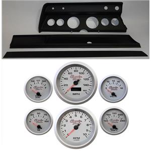 66 Chevelle Black Dash Carrier Concourse Silver Face Gauges