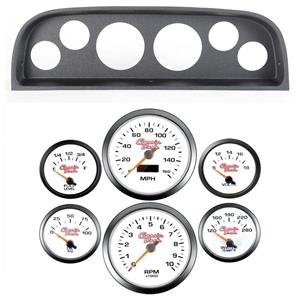 60-63 Chevy Truck Black Dash Carrier Concourse White Gauges