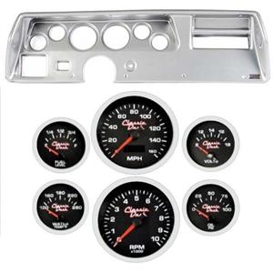70-72 Chevelle SS Silver Dash Carrier Concourse Black Face Gauges