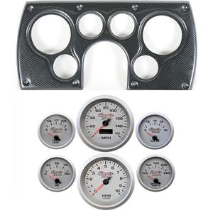 82-89 Camaro Carbon Dash Carrier Concourse Silver Face Gauges