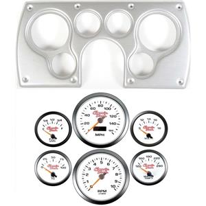 82-89 Camaro Silver Dash Carrier Concourse White Face Gauges