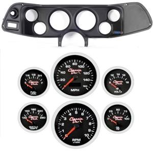 70-78 Camaro Black Dash Carrier Concourse Black Face Gauges