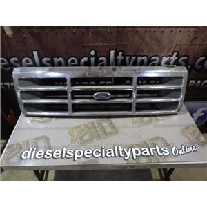 1993 - 1997 FORD F350 F250 XLT 7.3 IDI DIESEL ZF5 4X4 OEM CHROME GRILL GOOD CON