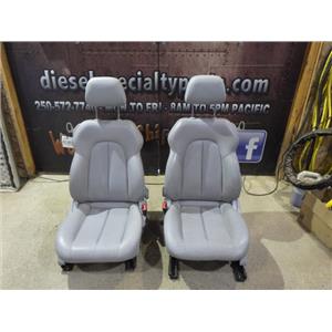 1997 - 2003 MERCEDES CLK320 COUPE OEM FRONT LEATHER SEATS (LIGHT GREY) EXC SHAPE