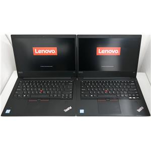 Lot 2 Lenovo ThinkPad E480 i5-8250U 1.60GHz 8GB RAM 256GB SSD 500GB HDD 14in FHD