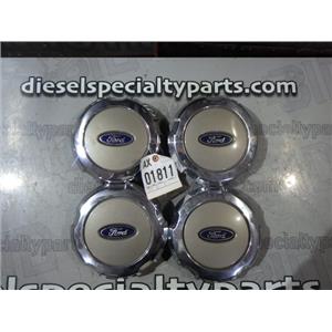 2007 2008 FORD F150 LARIAT CREW 5.4 AUTO 4X4 OEM WHEEL CAPS (CHROME/BEIGE) SET