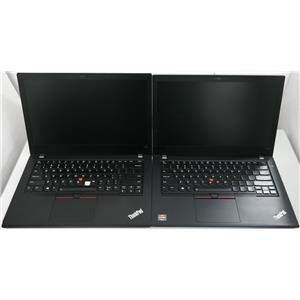 Lot 2 Lenovo ThinkPad A485 Ryzen 5 Pro 2500U 2.00GHz 8GB RAM 14in FHD PART READ