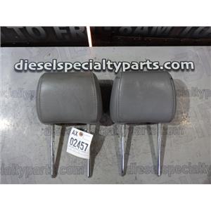 2006 2007 FORD F350 LARIAT CREWCAB REAR SEAT LEATHER HEAD RESTS - PAIR - GREY