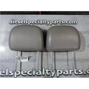 2003 2004 DODGE 3500 2500 LARAMIE QUAD CAB FRONT LEATHER SEAT HEAD RESTS - TAUPE