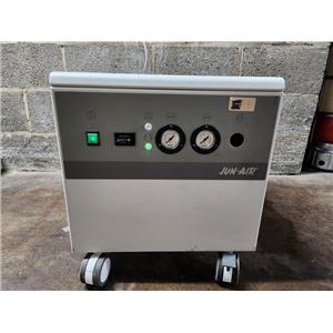 Jun Air OF302-4M Oil-Less Rocking Piston Air Compressor Cabinet Unit (As-Is)