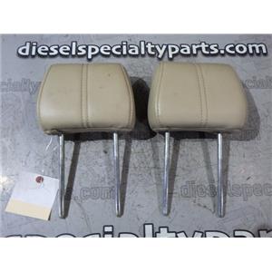 2008 2009 FORD F350 LARIAT CREWCAB REAR SEAT LEATHER HEADRESTS PAIR (TAN)