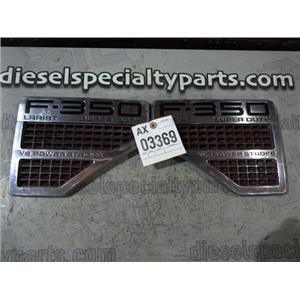 2008 2009 FORD F350 LARIAT 6.4 DIESEL POWESTROKE FENDER EMBLEMS (PAIR) CHROME