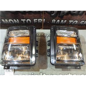 2008 2009 FORD F350 HARLEY DAVIDSON OEM HEADLIGHTS BLACK SET EXCELLENT CONDITION