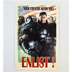 Fallout Metal Sign Enlist - SEALED